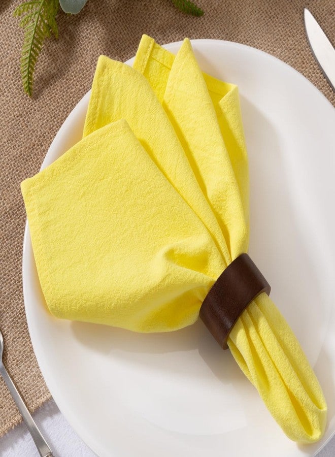 MLMW Cloth Napkins Set of 8 Yellow Linen Dinner Cotton Napkins Cloth Bulk Washable Napkins 16"×16" for Holiday Wedding Party Baby Bridal Shower Birthday Table Decorations - Image 2